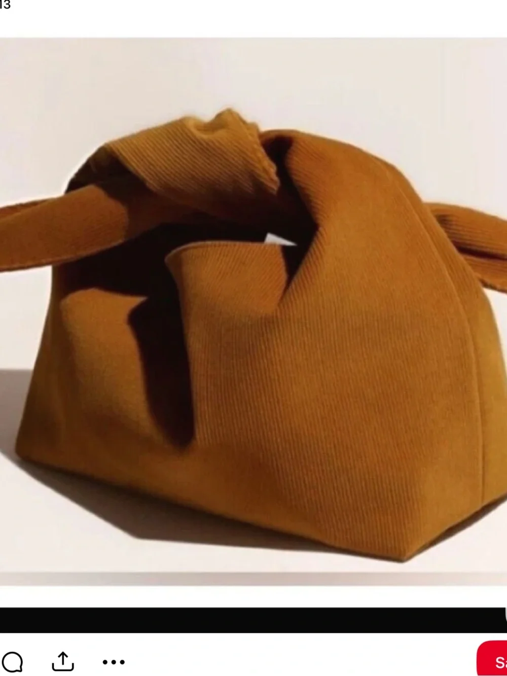 Merit Signature Corduroy Knot Cosmetic Bag in Mustard